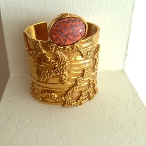 Yves Saint Laurent 14k Yellow Gold Bracelet Cuff